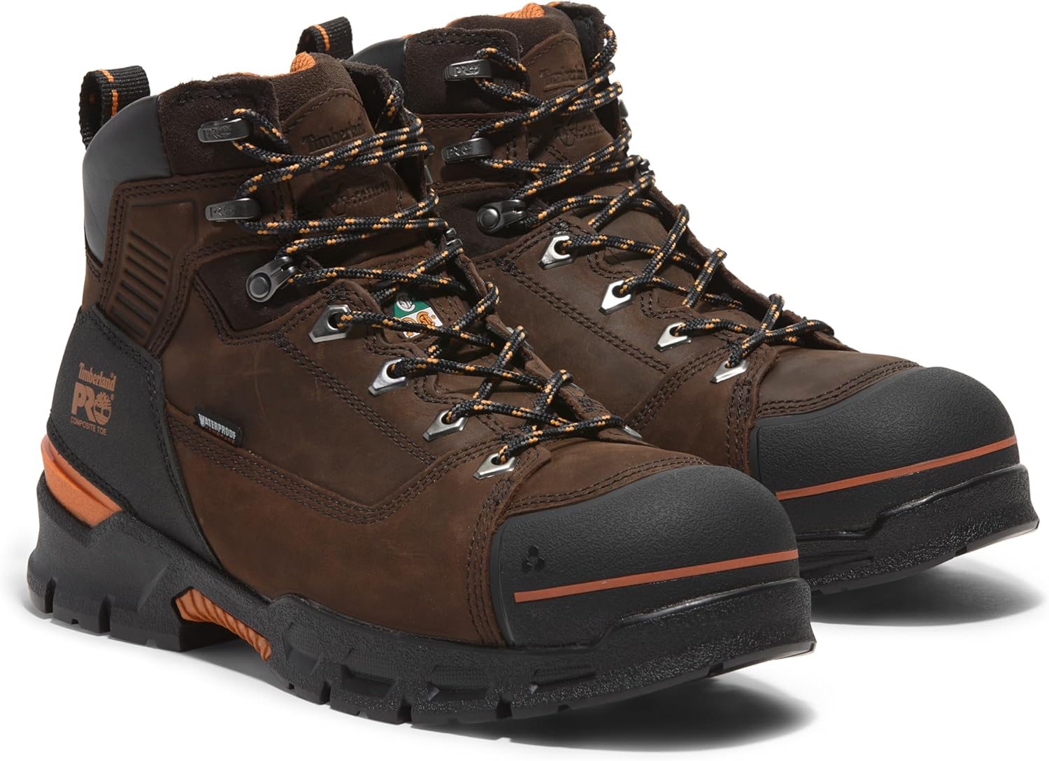Timberland PRO мужские Endurance EV 6 дюймовые ботинки с композитным защитным носком и водонепроницаемостью, Walnut/Orange — фото 2