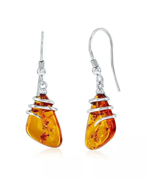 

Серьги-Подвески из стерлингового серебра с янтарем неправильной формы Caribbean Treasures, amber