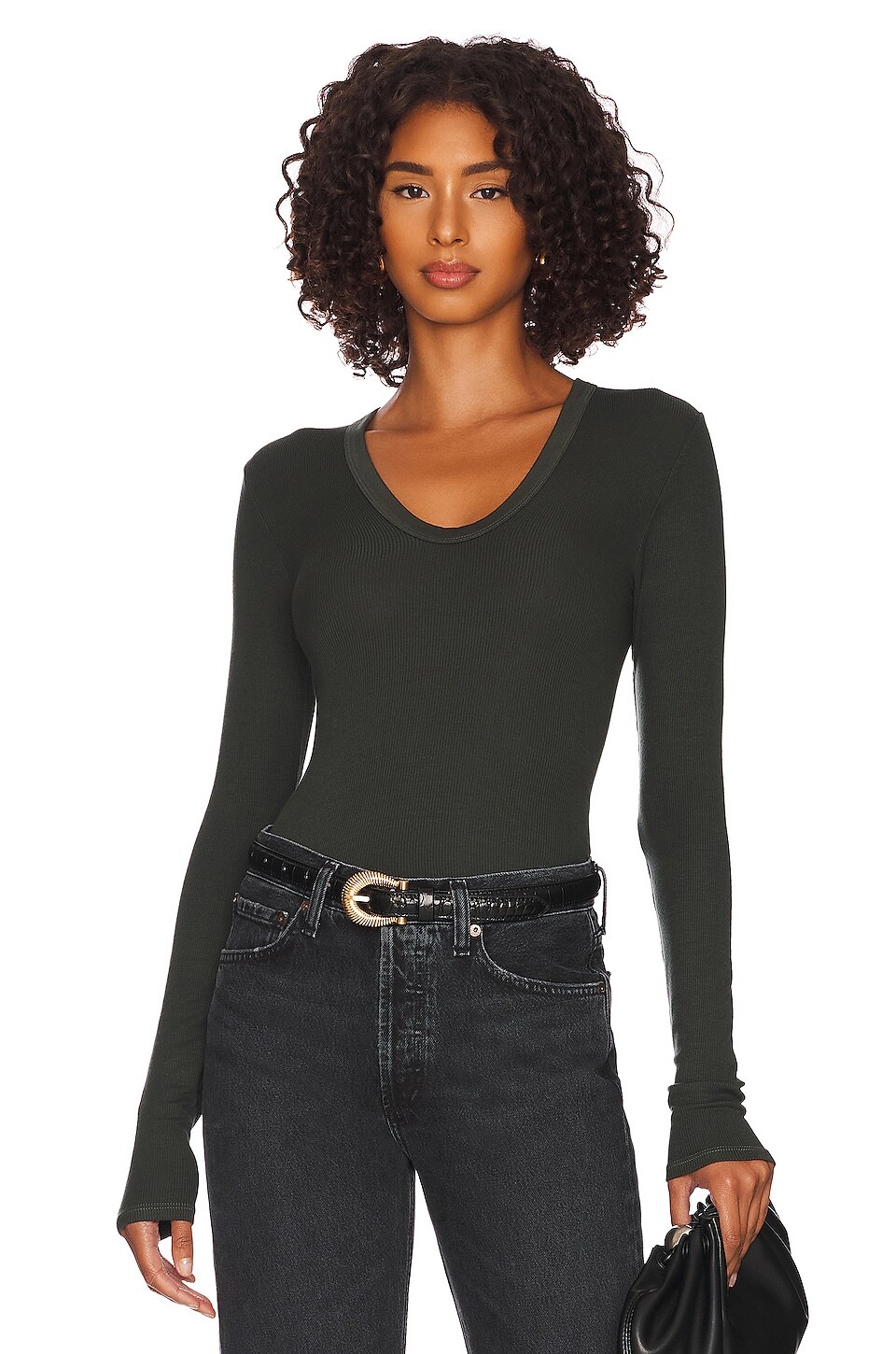 

Топ Enza Costa Silk Rib Fitted, цвет Dark Cedar