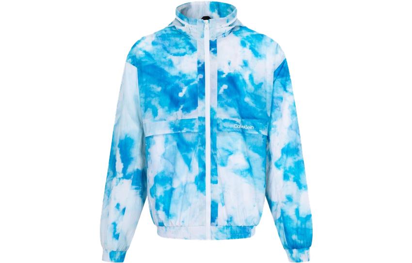 Calvin Klein Куртка мужская сине-белая с принтом, Blue White Printing and Dyeing — фото 3