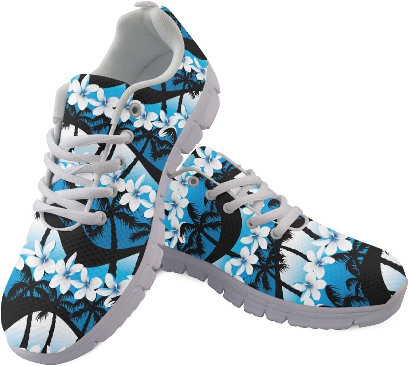 

GETELINSENG Хэллоуин кроссовки для бега, прогулок и походов, мужские стильные кроссовки на шнуровке, легкие для тенниса и спортивных тренировок, Hawaiian Plumeria Palm Tree
