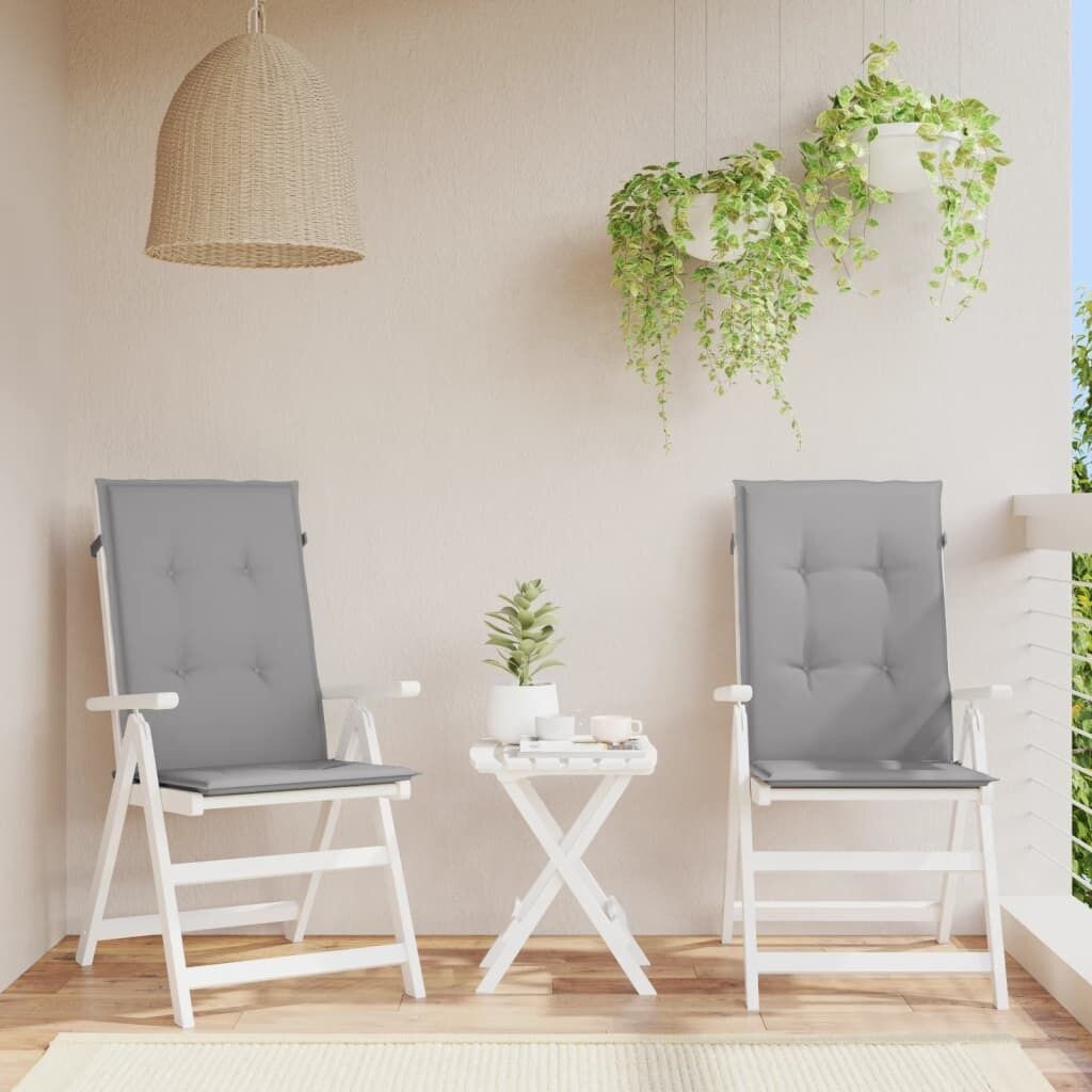 

The Living Store Садовые подушки на стулья с высокой спинкой 2 шт. Ткань серая 120х50х3см., серый
