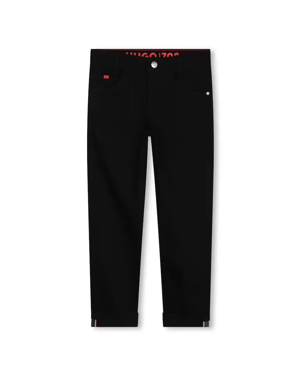 

Пятикарманные джинсы для мальчика черного цвета Hugo