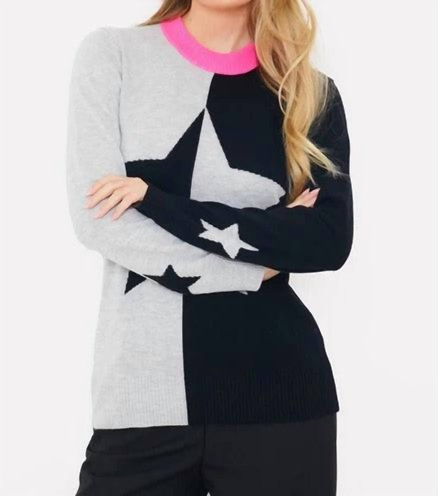 

Вязаный свитер Split Star в угольном цвете Brodie Cashmere, цвет coal