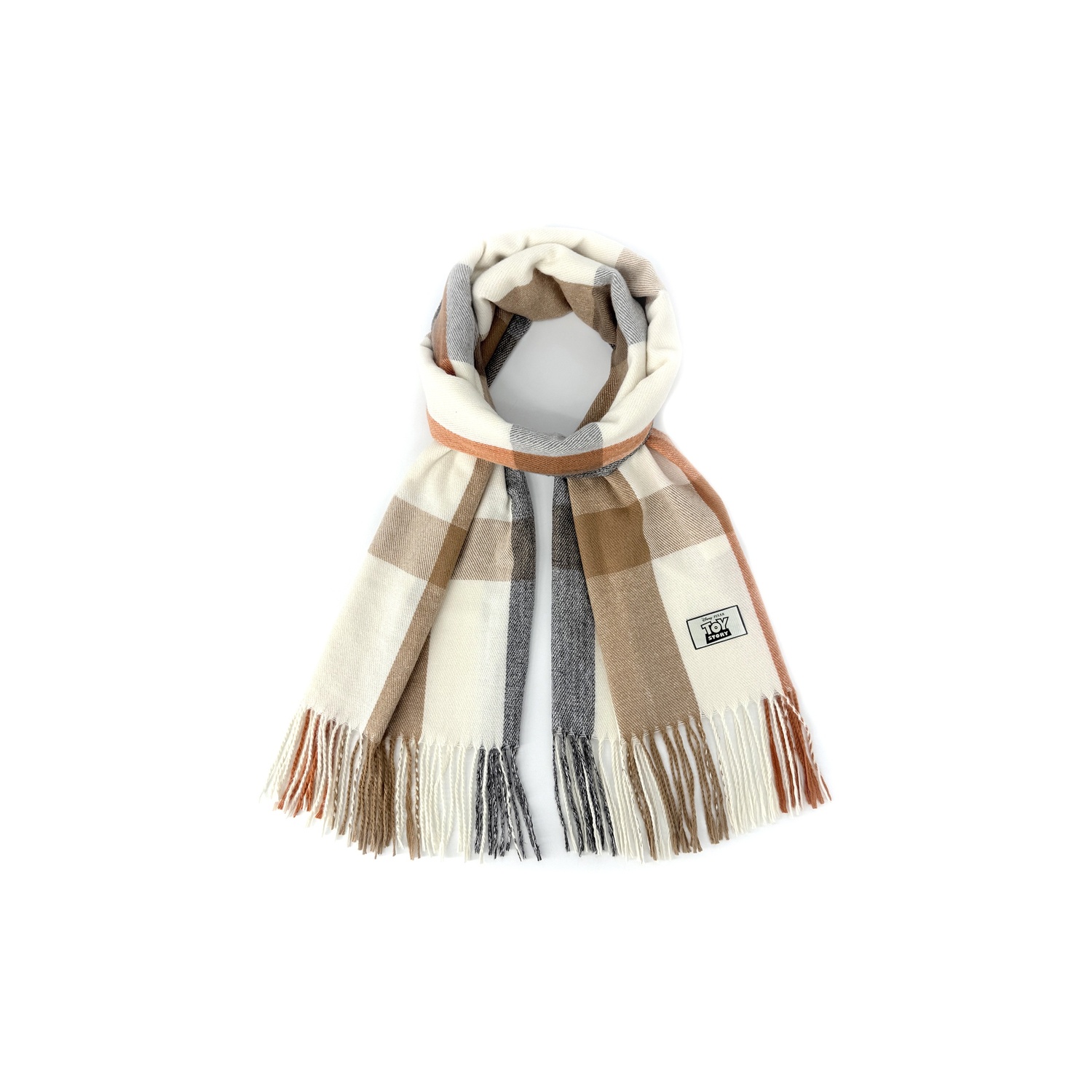 

Disney Полиэстеровый вязаный шарф унисекс, Khaki Orange Stripe