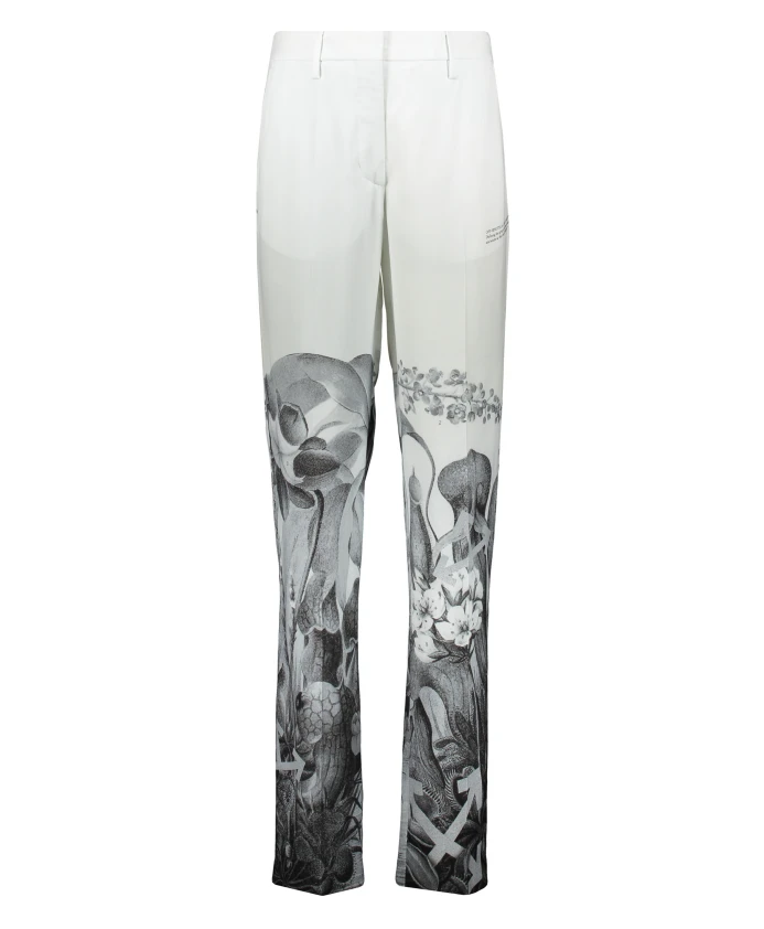 

Брюки с цветочным узором и принтом логотипа Off White, белый
