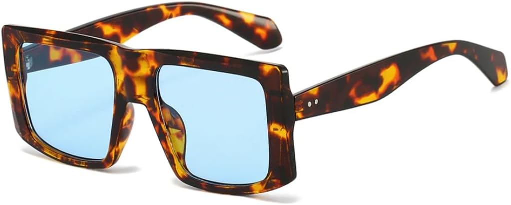 

Солнцезащитные очки для мужчин и женщин - защита UV400 - большая оправа с градиентным леопардовым принтом для занятий спортом на открытом воздухе и вождения DSVIGF, Hawksbill Blue