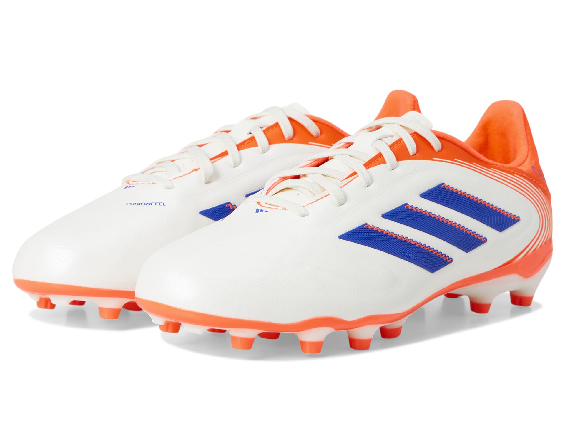 

Кроссовки adidas Kids Copa League Pure 3 Firm Ground/Multi Ground Cleats, цвет Off White/Lucid Blue/Signal Coral