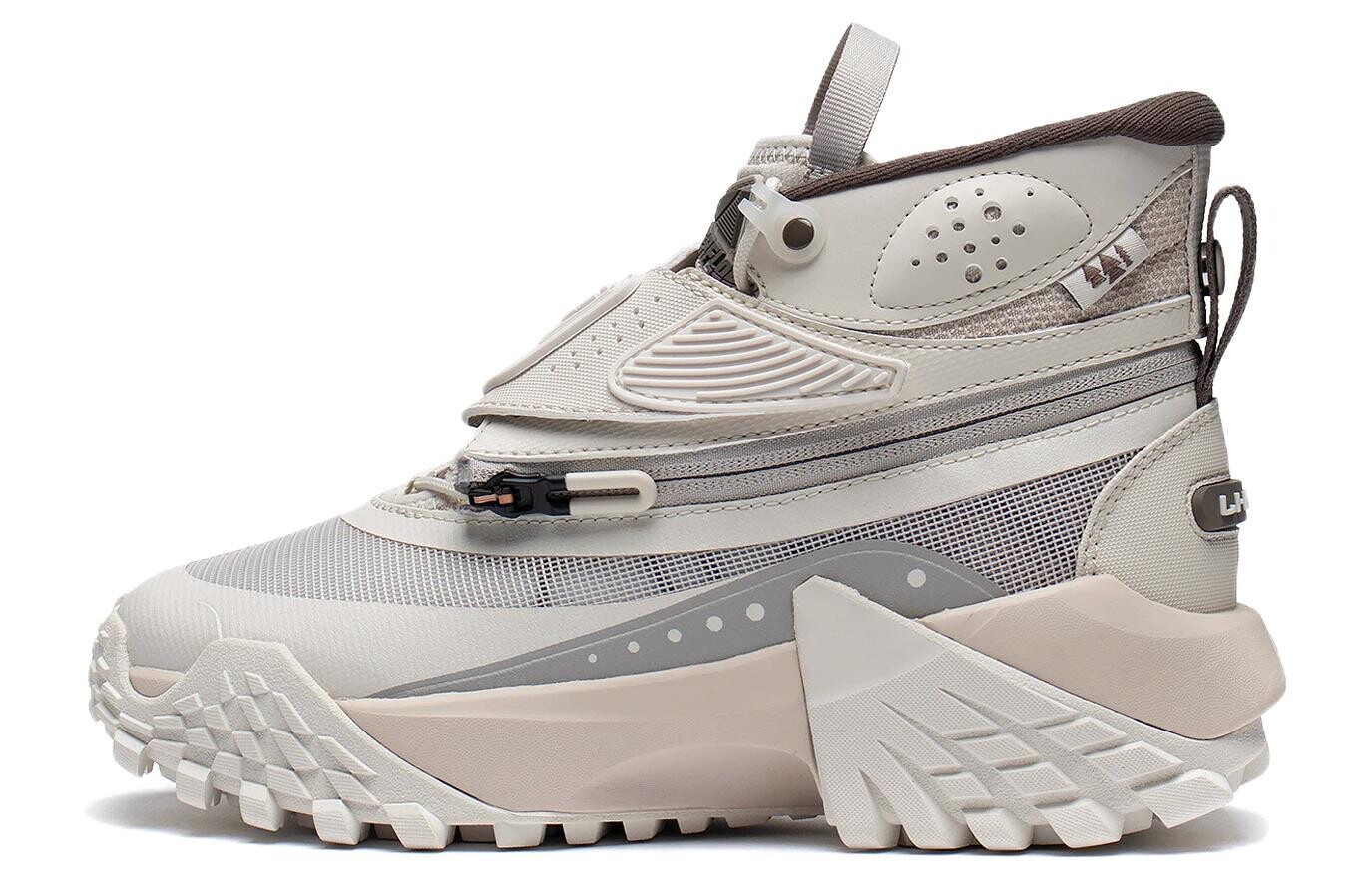 

LINING CF Lifestyle Shoes Women's High-top Whitebait Gray/pearl White