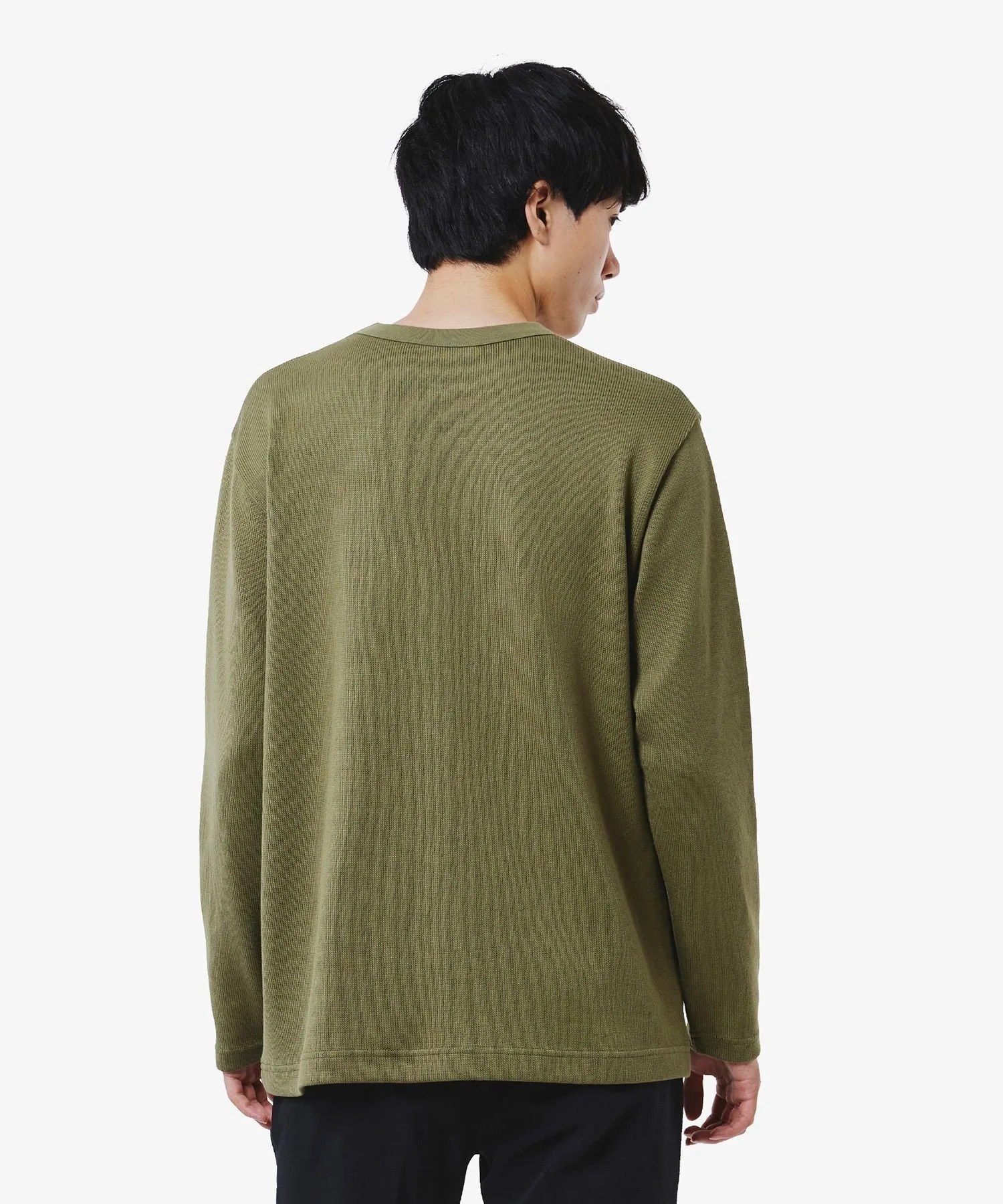 Футболка с длинным рукавом из плотного трикотажа LACOSTE, Olive — фото 2