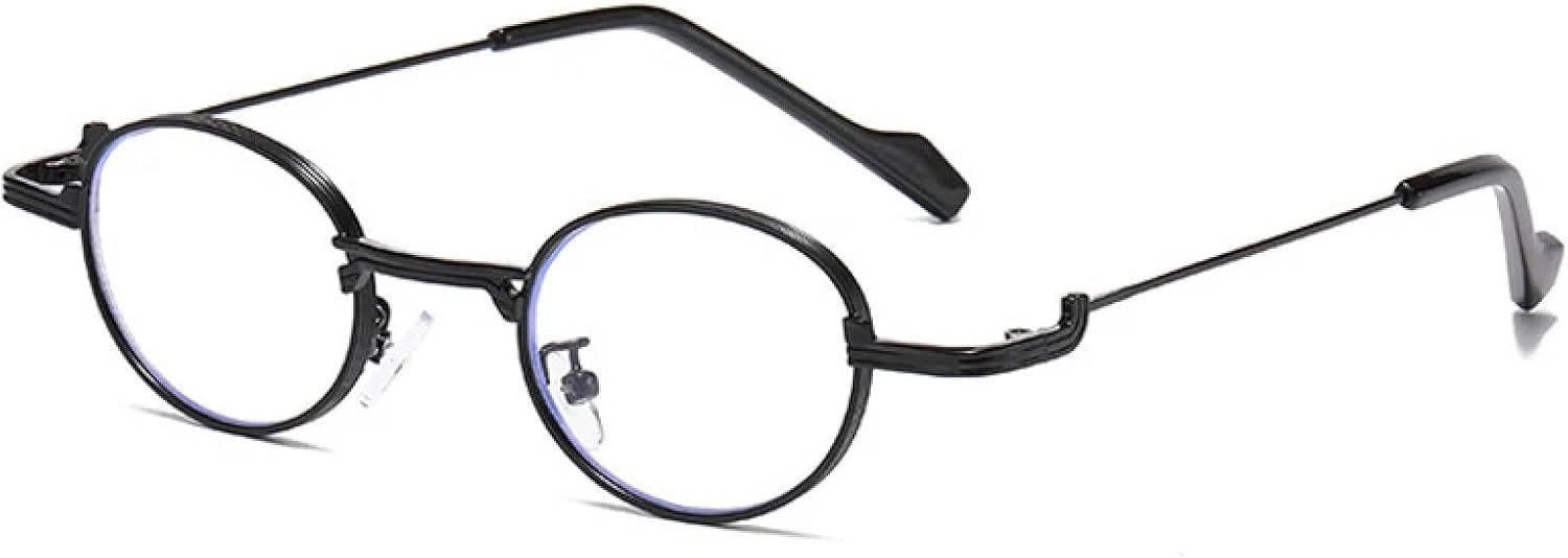 

Ретро уникальные овальные солнцезащитные очки в металлической оправе для женщин, модные, с прозрачными линзами Ocean, защита от УФ-излучения UV400, модные для мужчин, в стиле панк UATXTAU, Black Clear