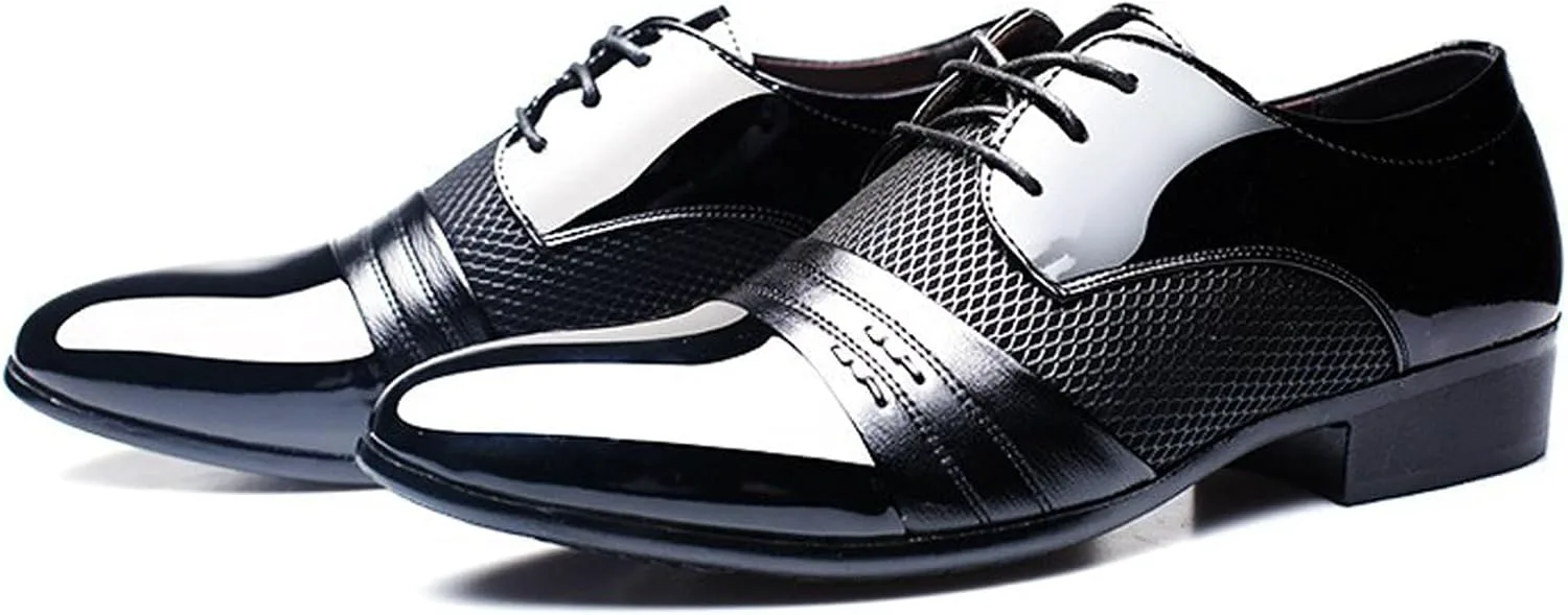 

Мужские классические туфли Лакированная кожа Мягкая подошва Дышащая сетка Деловой стиль Оксфорды Rojieso, черный