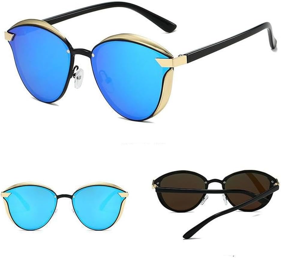 

Модные женские солнцезащитные очки овальной формы, женские солнцезащитные очки в стиле ретро с защитой от УФ-излучения UV400, повседневные очки, SUN3183 Generic, Gold Blue