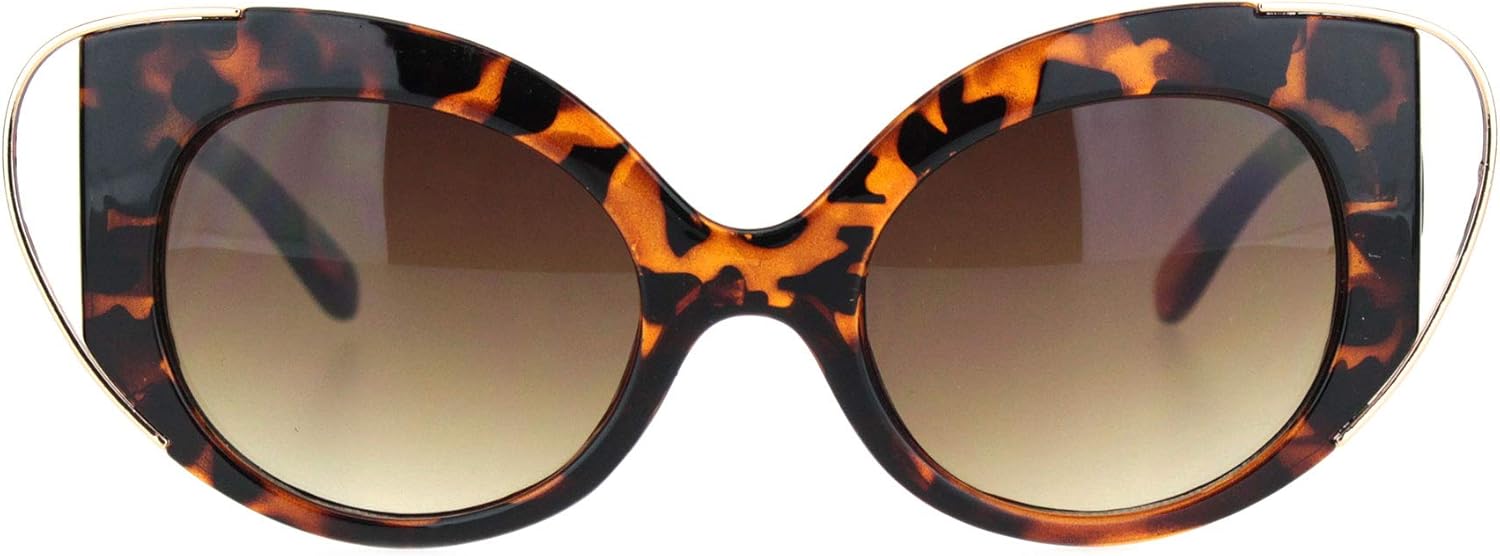 

SA106 Женские ретро-мод солнцезащитные очки в стиле «кошачий глаз» с металлическими проволочными оправами и оправой «кошачий глаз», черепаховая оправа, золотисто-коричневый цвет, Tortoise Gold Brown