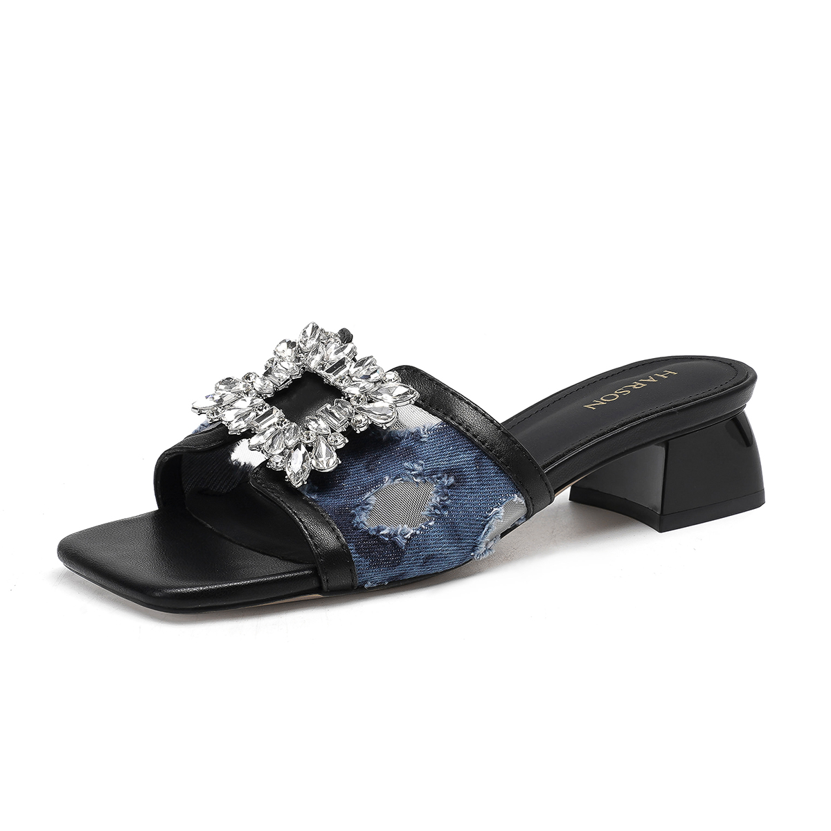 HARSON Женские противоскользящие шлепанцы Blue Black, цвет Blue Black — фото 2
