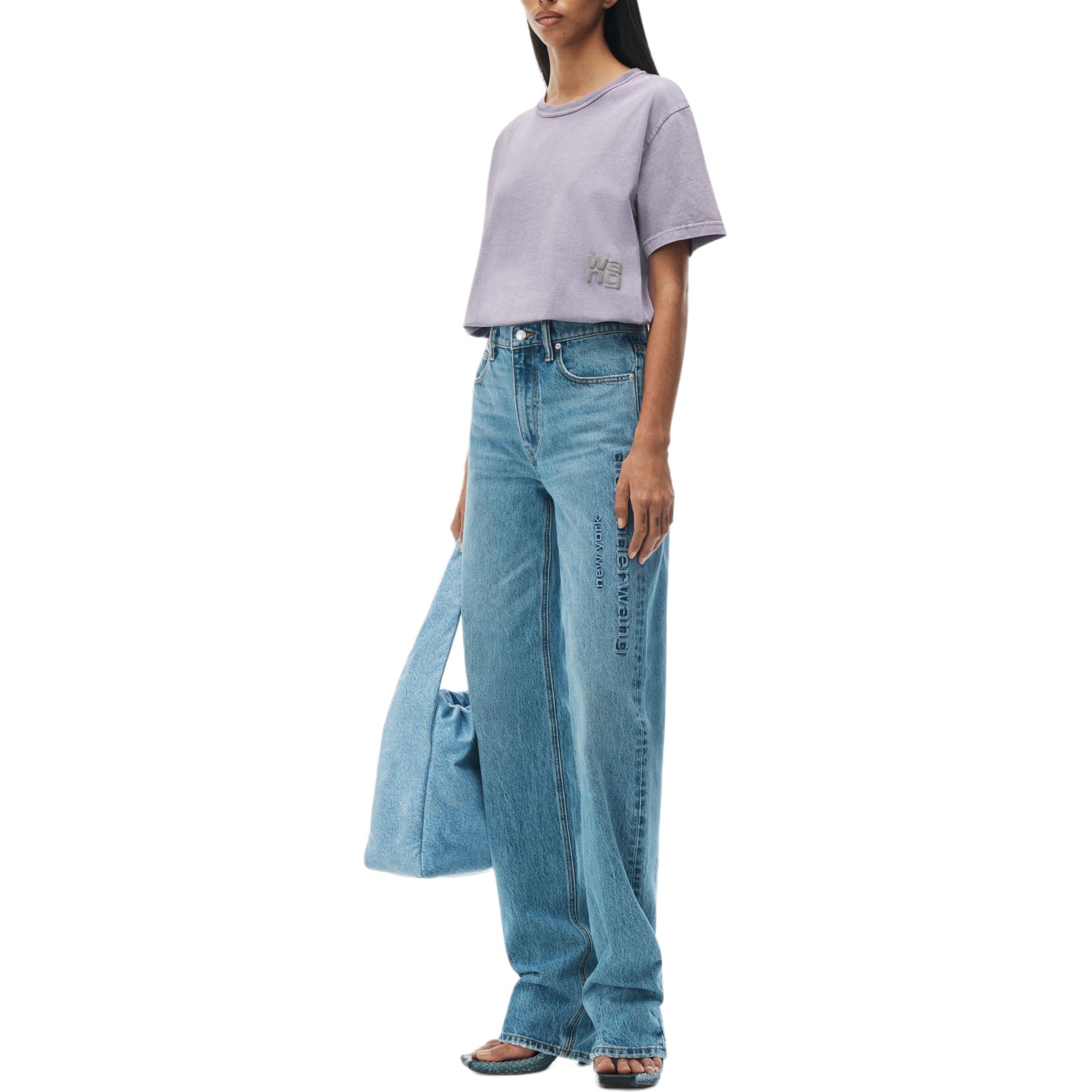 Футболка с рукавом дроп-шиллоу женская фиолетовая Alexander Wang — фото 4