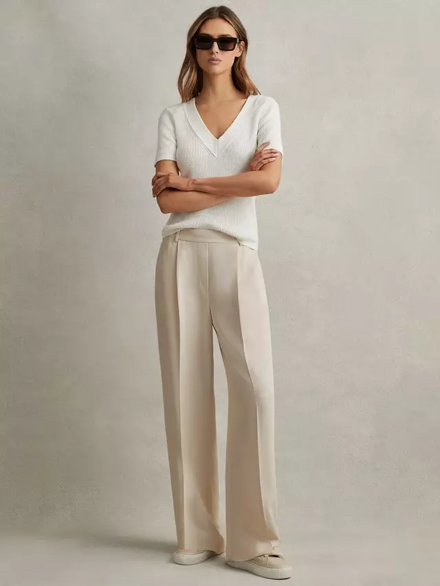 

Брюки Reiss Eden Wide Leg, кремовый