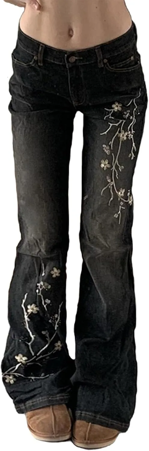 

Женские джинсы Y2k bootcut с низкой посадкой TAOZIBOB