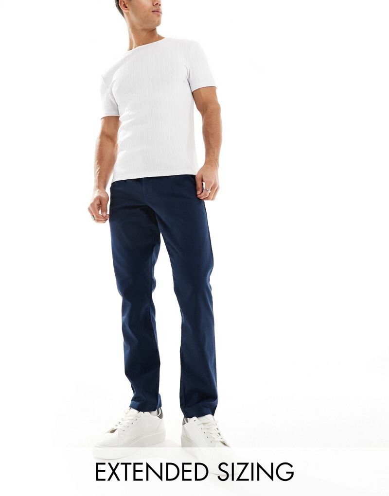 

Темно-синие узкие чиносы чиносы ASOS DESIGN