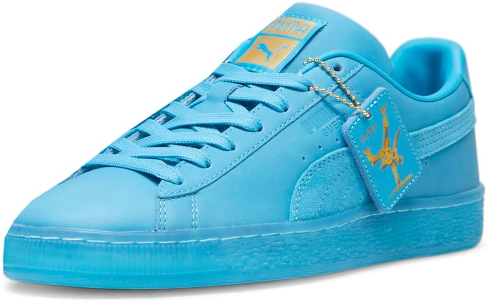 Мужские замшевые кроссовки PUMA с шнуровкой для повседневной носки - синие — фото 2
