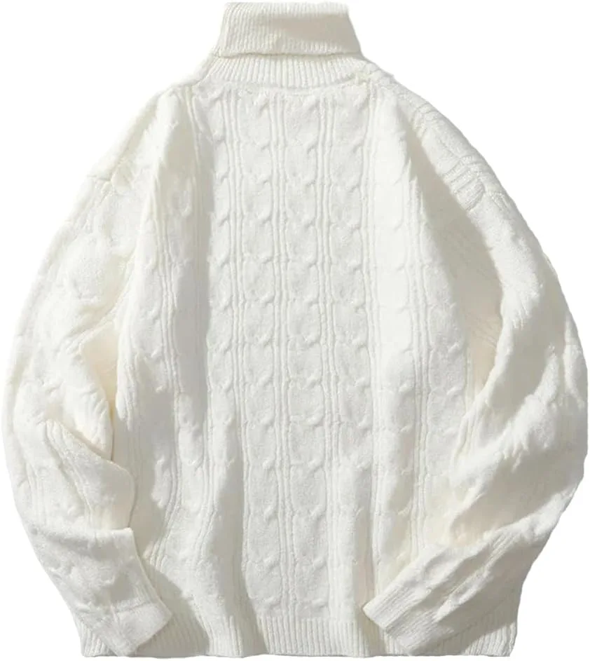 

Мужской полосатый вязаный свитер-водолазка оверсайз винтаж REHJJDFD