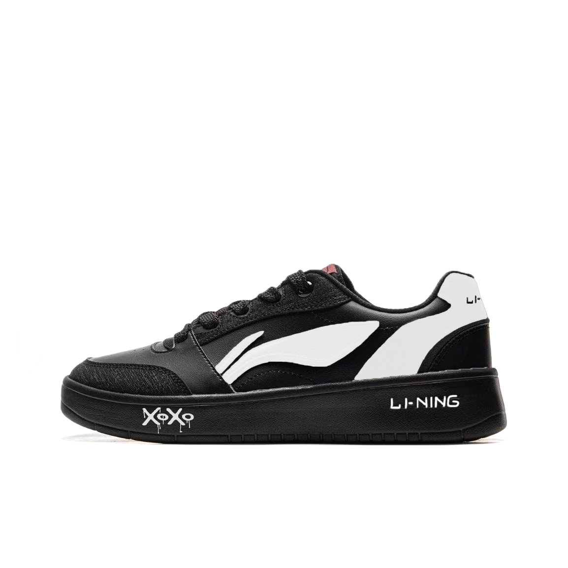 

Yuanbao V3 устойчивые к истиранию дышащие низкие кроссовки для скейтбординга мужские LINING, черный