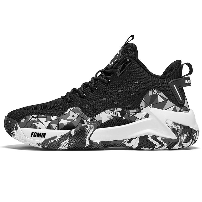 

Противоскользящие и дышащие детские баскетбольные кроссовки для подростков FCMM, черный/белый
