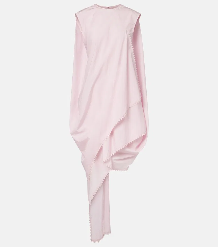 Асимметричное мини-платье из хлопкового поплина Traversin Jacquemus, розовый