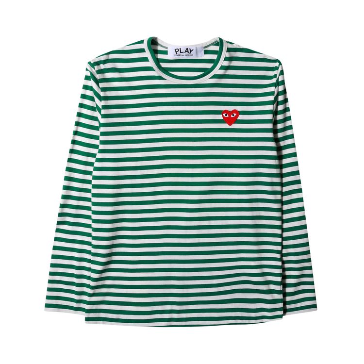 

Футболка Comme des Garçons PLAY Striped T-Shirt Green/White, зеленый