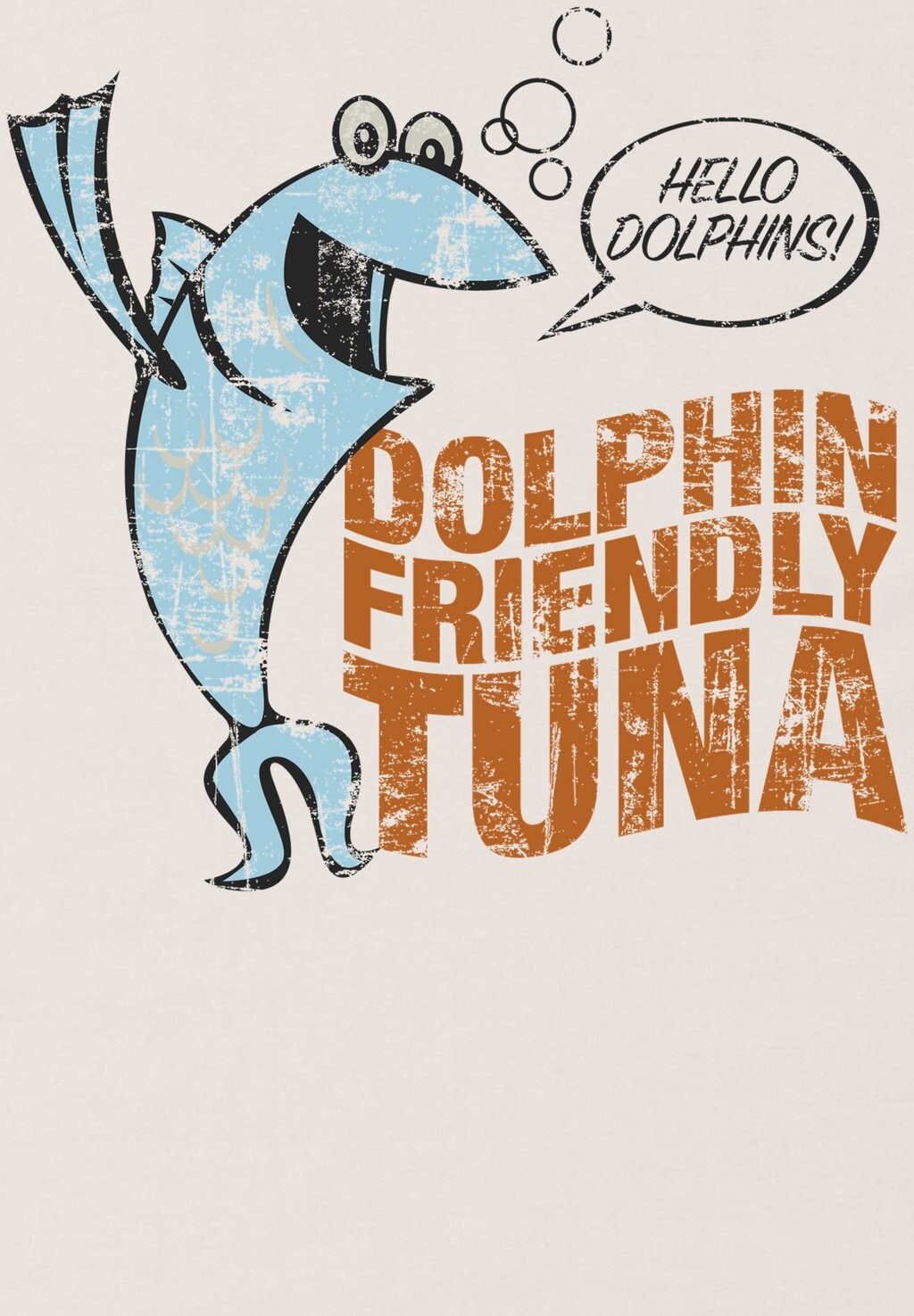 

Футболка с принтом DOLPHIN FRIENDLY TUNA Henry Tiger, кремовый
