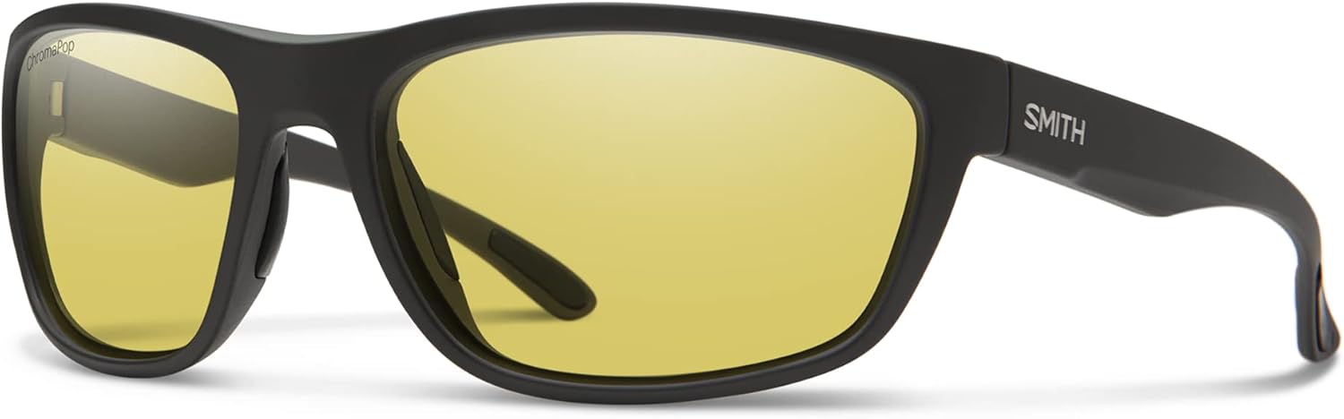 

Солнцезащитные очки SMITH Optics Redding – поляризованные спортивные очки для рыбалки и других видов активного отдыха – для мужчин и женщин, Matte Black + Chromapop Glass Polarized Low Light Yellow