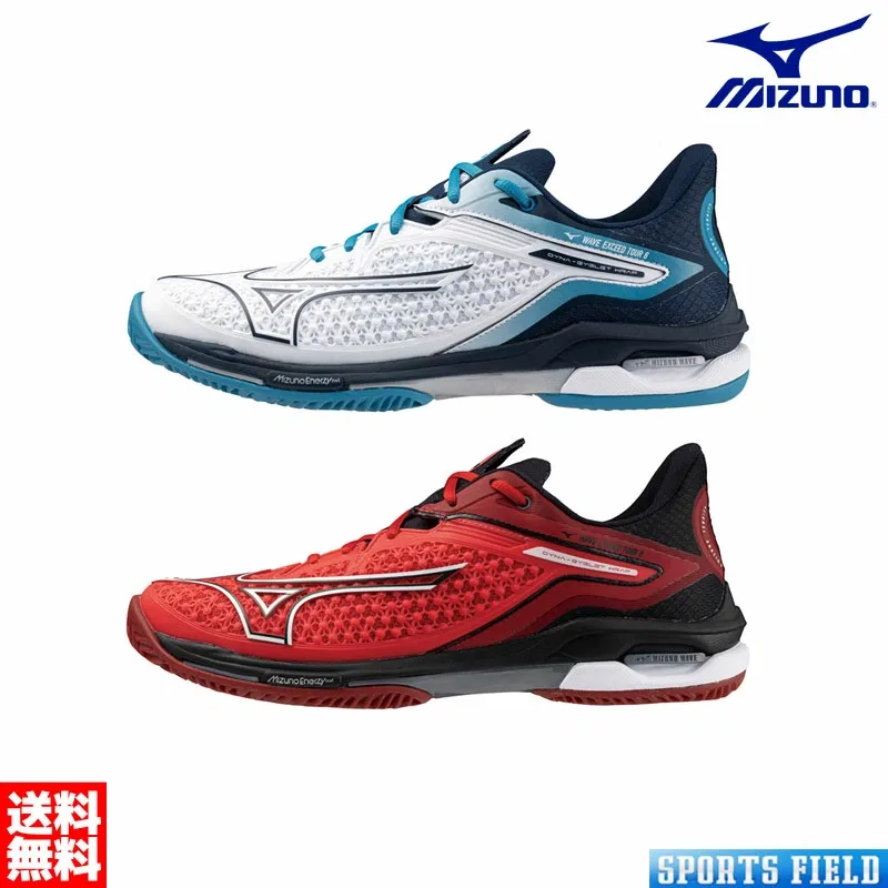 Теннисные кроссовки «Wave Exceed Tour 6 OC» от Mizuno, 61 Red X White X Black