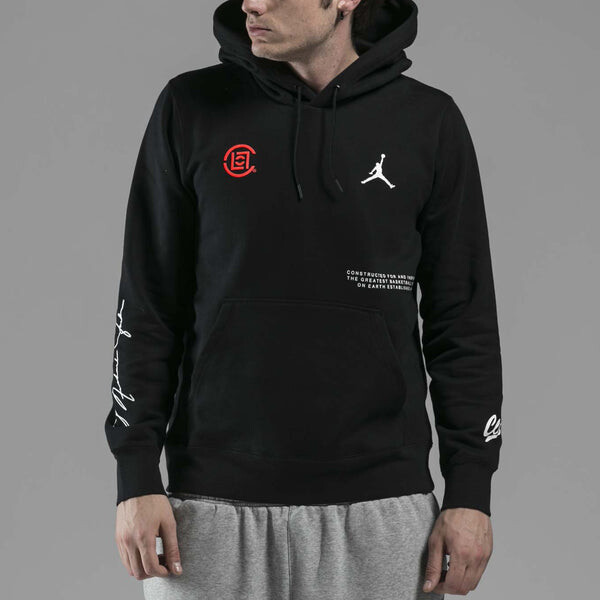 Толстовка Men's Air Jordan x CLOT Crossover Logo Printing Sports Us Edition Black Pullover, черный — фото 3