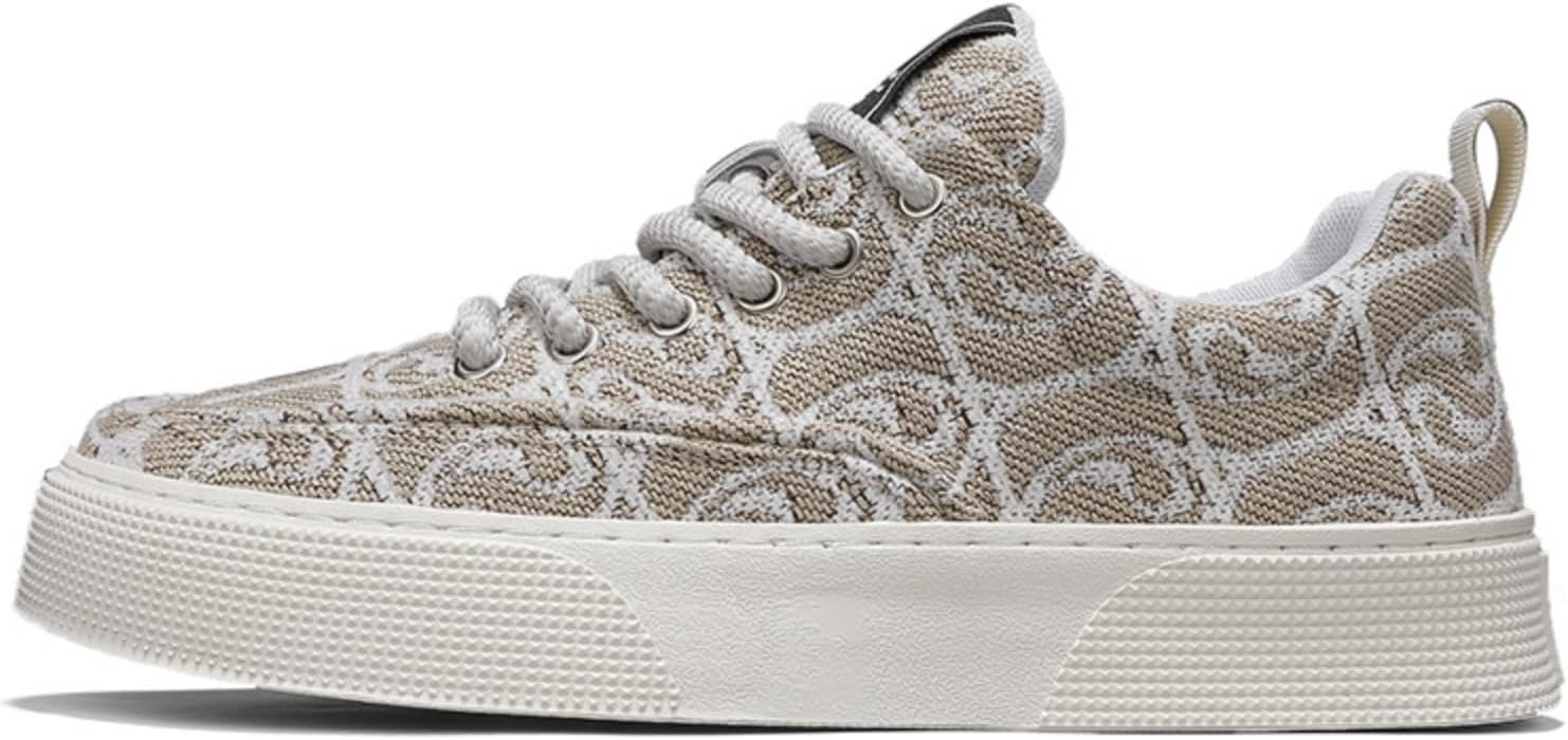 

Мужские модные скейтбордические кроссовки, противоскользящие, дышащие и легкие, подходят для уличного катания и повседневного отдыха Khwfjas, бежевый