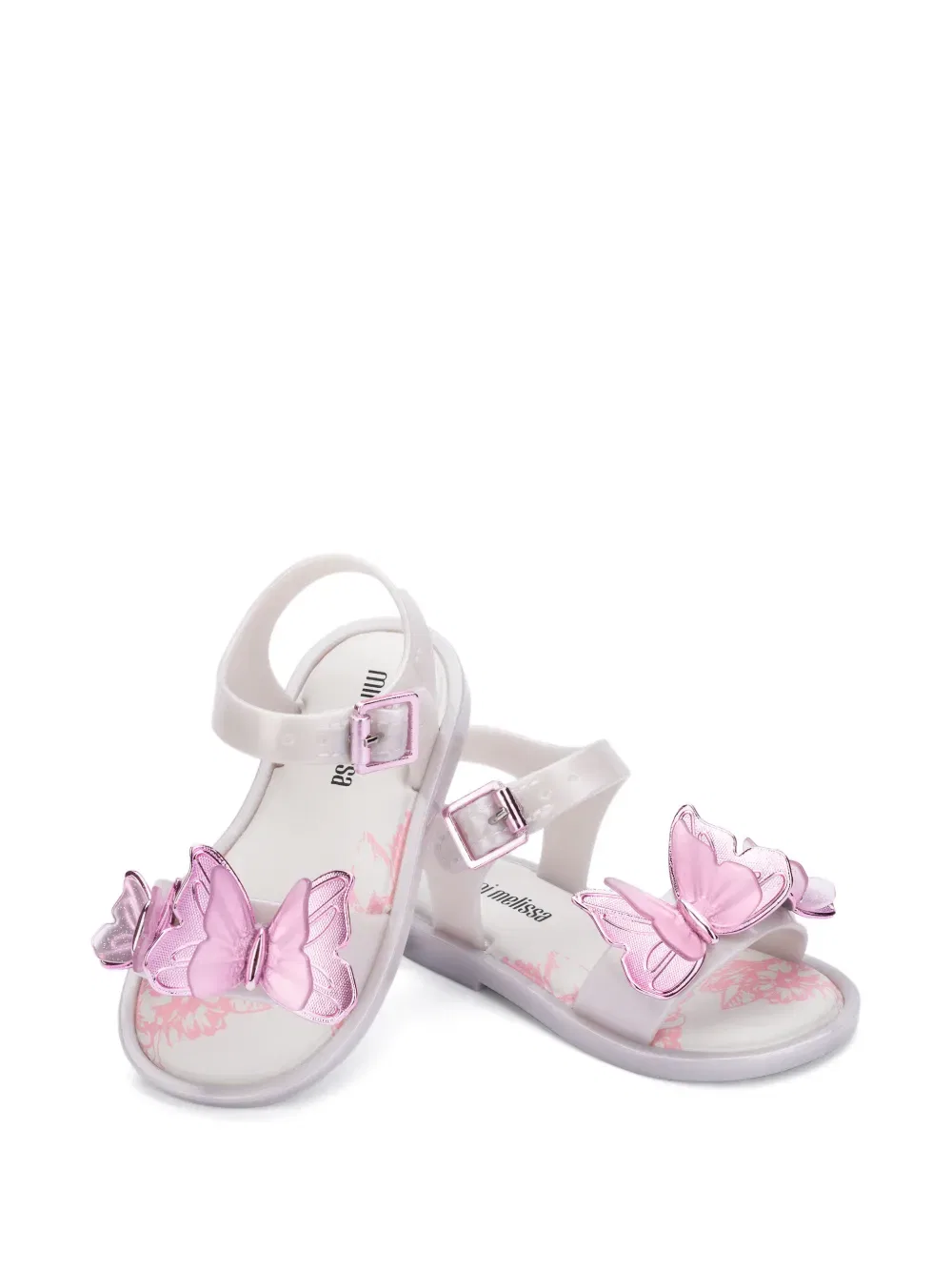 Сандалии с пряжкой в виде бабочки Mini Melissa, белый — фото 2