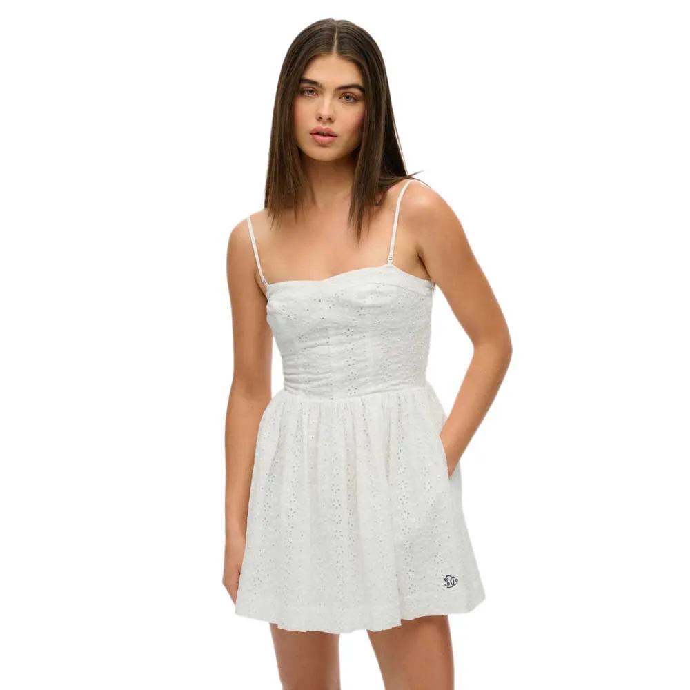 

Платье Superdry Broderie Cami short, серый