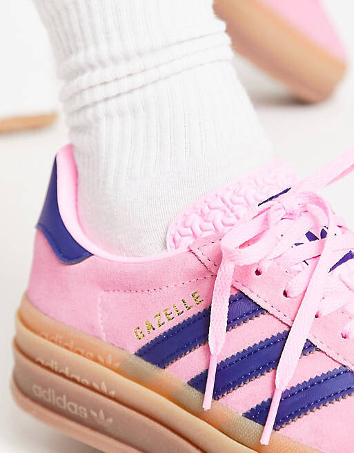 Розовые кроссовки на платформе с резиновой подошвой adidas Originals Gazelle Bold — фото 3