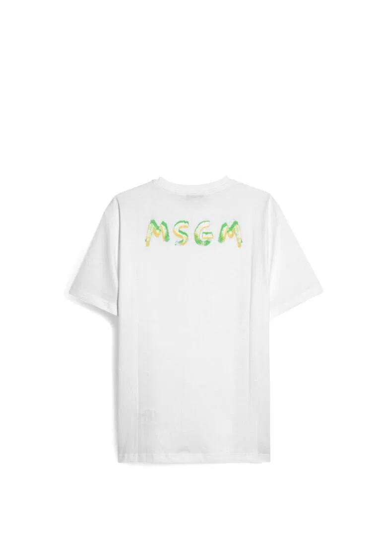 Футболка, хлопок, для детей Msgm, белый — фото 4