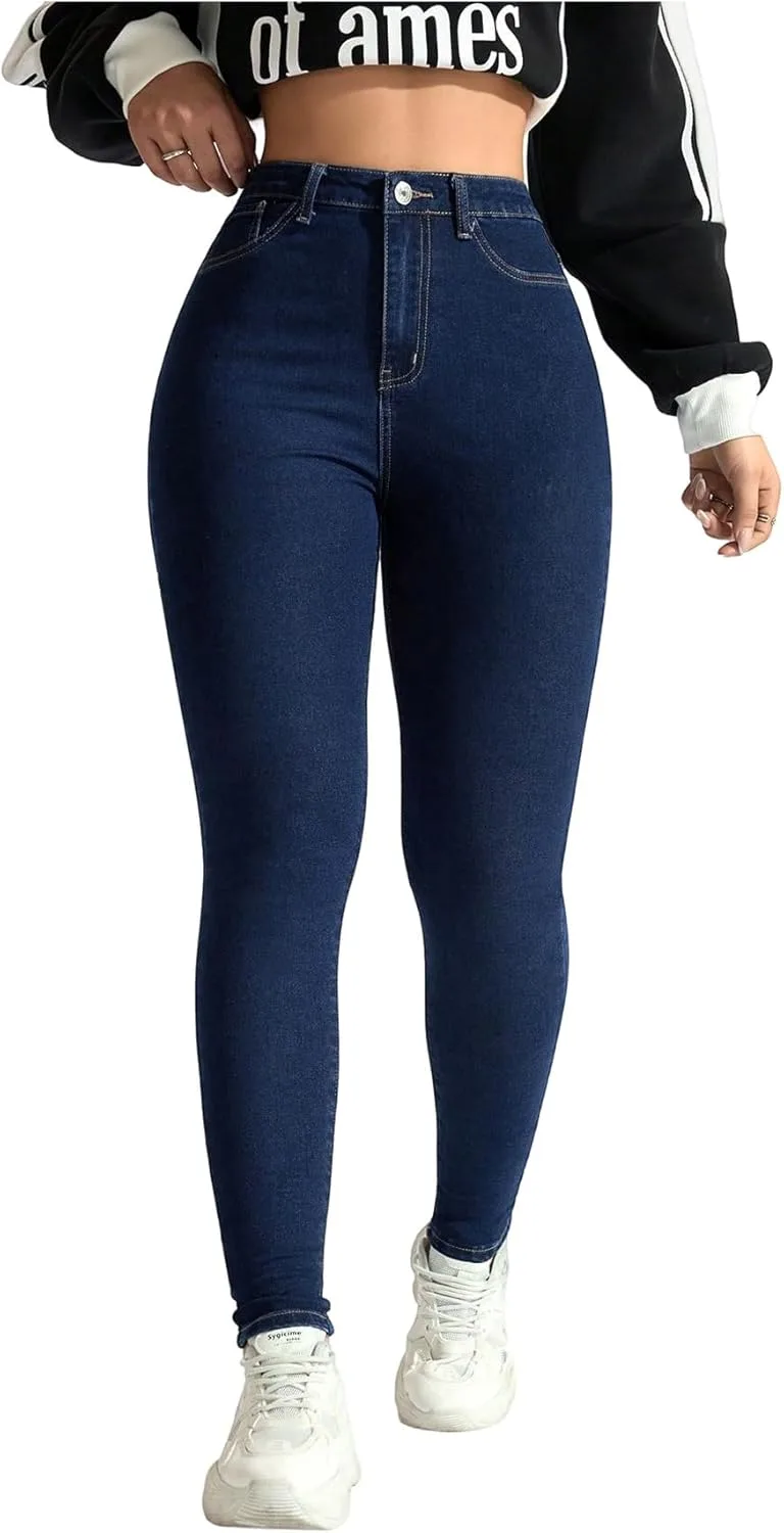 

GORGLITTER Женские скинни джинсы High Waisted с эффектом контроля живота