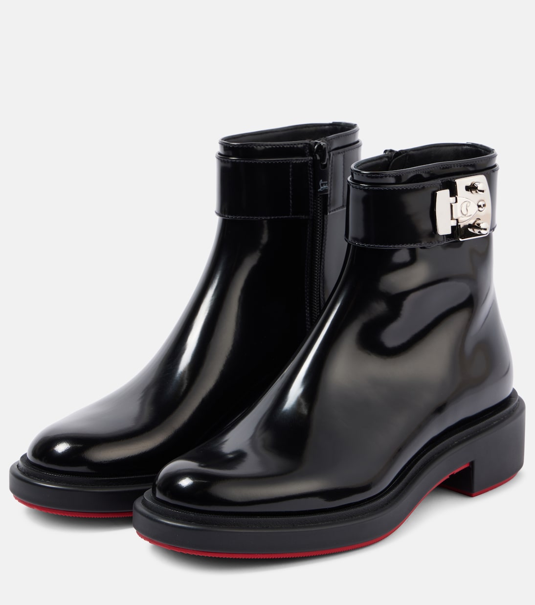 Ботинки Urban Booty Lock на шнуровке из полированной кожи Christian Louboutin, черный — фото 4
