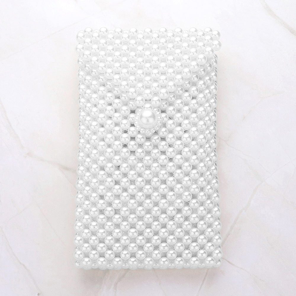 

Сумка-чехол для телефона с жемчужными бусинами Fashnzfab, белый