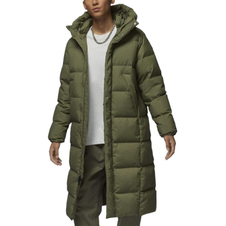 Jordan Пуховик мужской средний оливково-зеленый, Medium Olive Green — фото 3