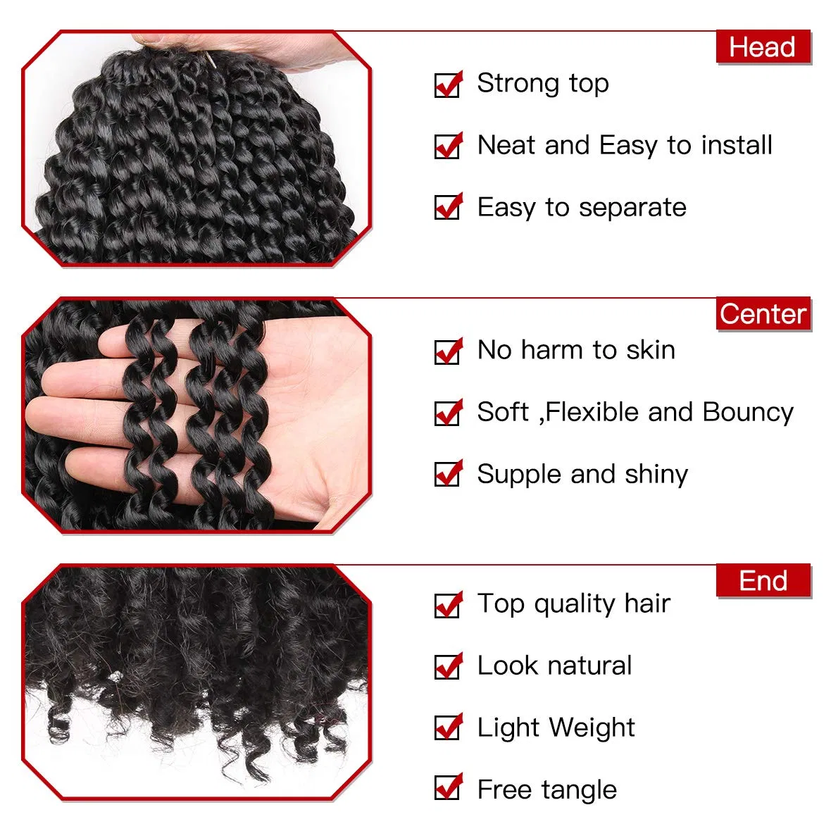 Волнистые синтетические волосы Xtrend Passion Twist Ombre Burgundy для плетения, 2 упаковки Xtrend — фото 3