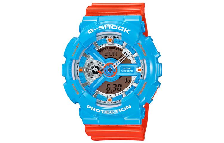

Мужские часы CASIO GA-110NC-2A серии Dual Display с жидкокристаллическим и аналоговым дисплеем синего цвета