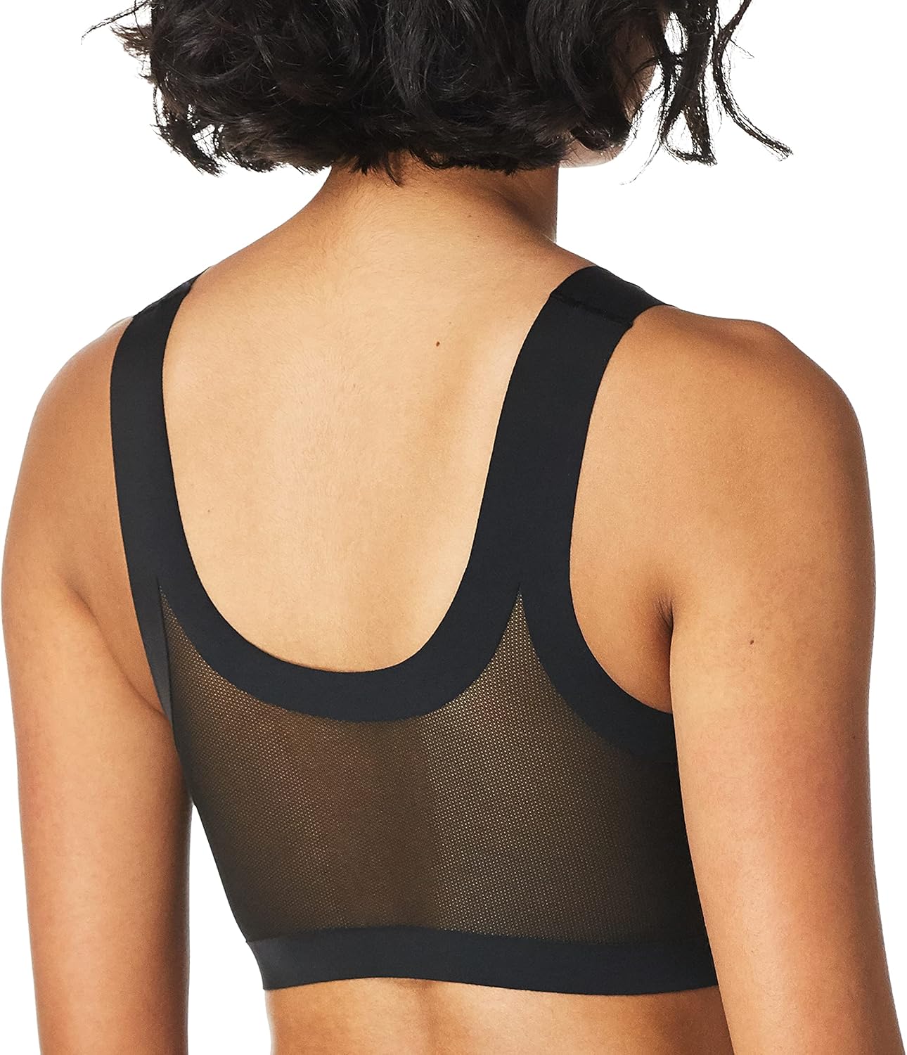 Calvin Klein Women's Invisibles Comfort Seamless Lift Mesh Bralette, Scoop Neck -Black — фото 3