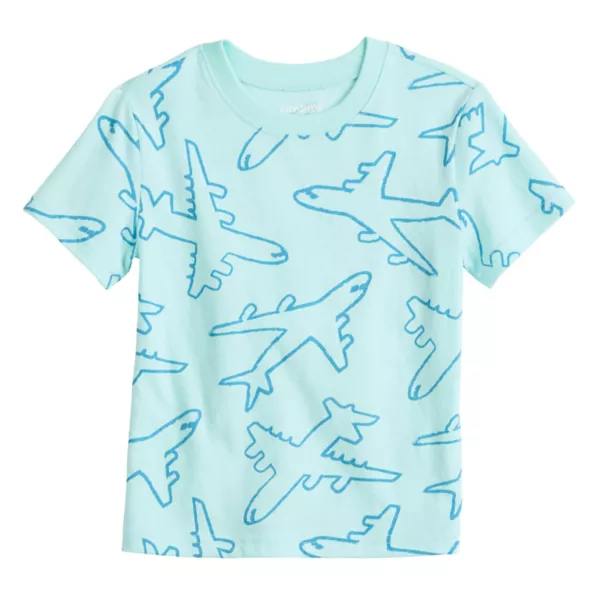 

Футболка с цветным рисунком для мальчиков и малышей Jumping Beans, цвет blue airplane print
