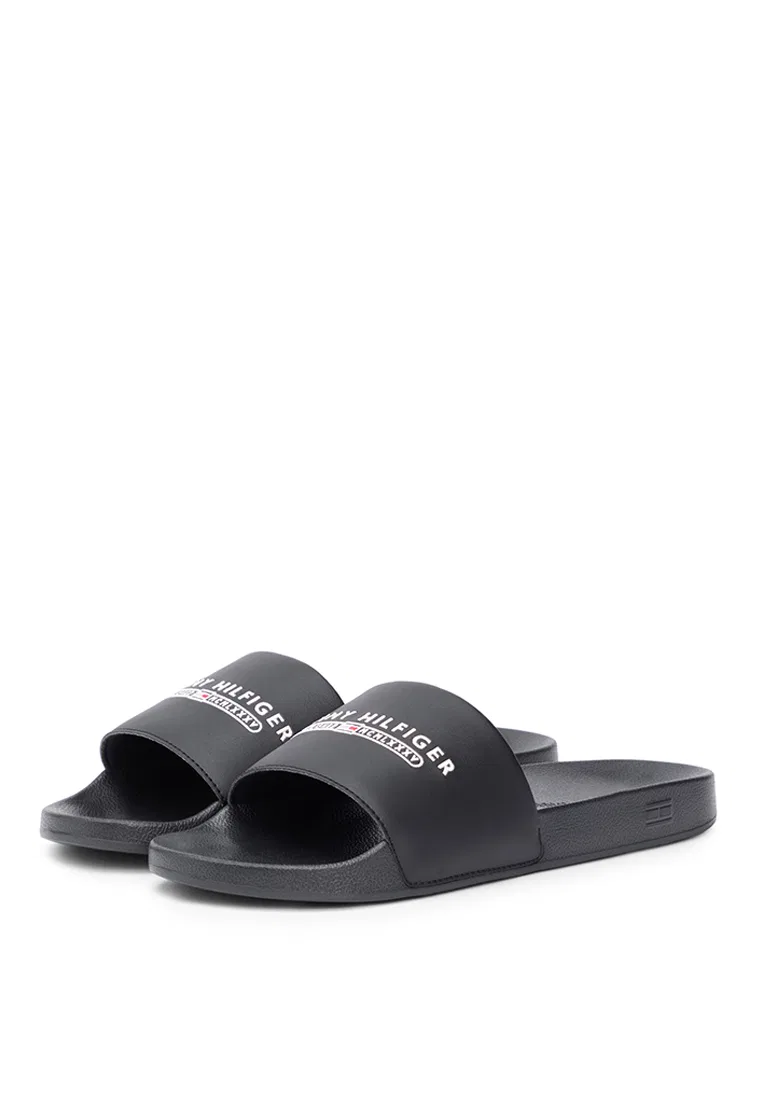 Сандалии Tommy Hilfiger, модель Raised Pool Slides, Tommy Hilfiger, черный