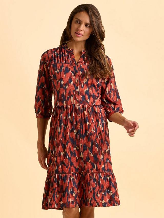 

Платье Aurora Brushstroke с воротником-жабо Brakeburn, Red