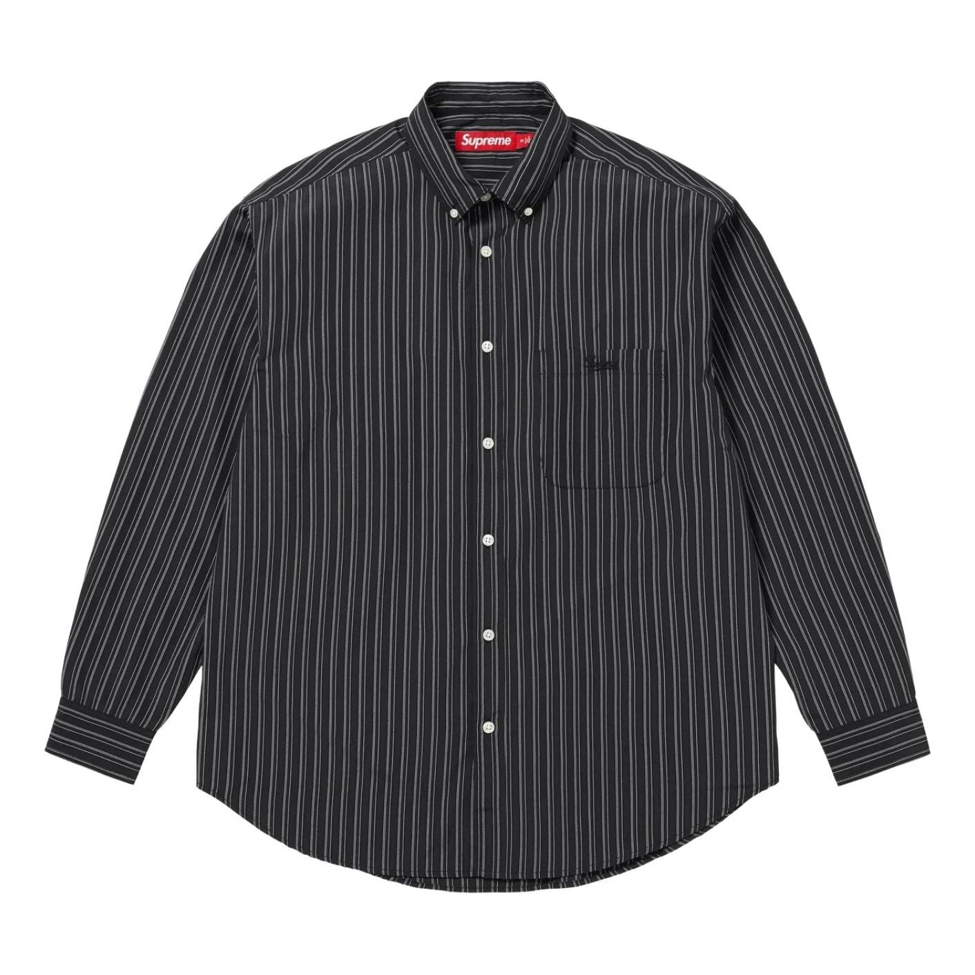 Рубашка Supreme FW25 в полоску, черная