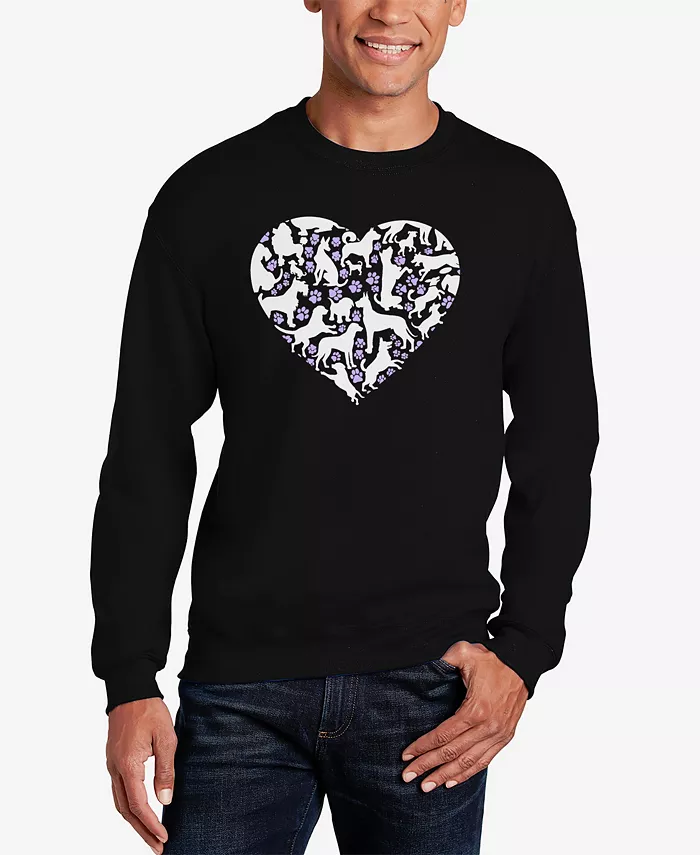 

Мужской свитшот с принтом "Dog Heart Word Art" LA Pop Art, черный